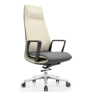 PY-21 White Grey + Orange Grey --(High Back/Mid Back) Leather Office Chair