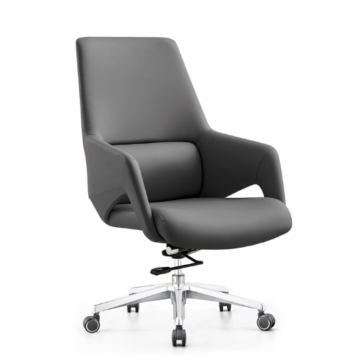 PY-07 Gray High Back+Mid Back --Leather Office Chair - Image 7