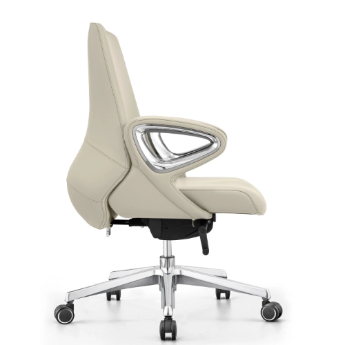 PY-13 White - High Back + Medium Back -Leather Office Chair - Image 7
