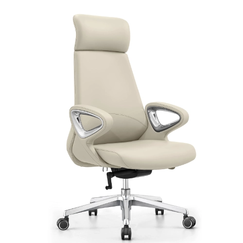PY-13 White - High Back + Medium Back -Leather Office Chair - Image 2
