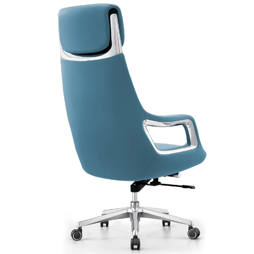 PY-18 Blue High Back + Mid Back -Leather Office Chair - Image 4