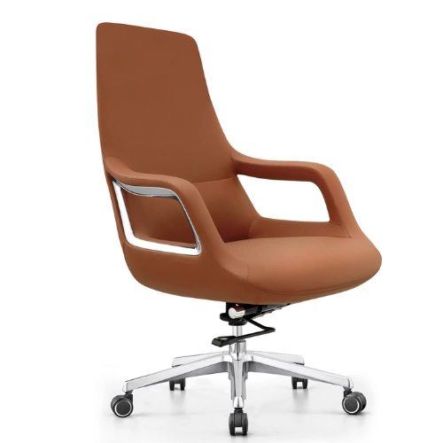 PY-18 Brown High Back + Mid Back -Leather Office Chair - Image 6