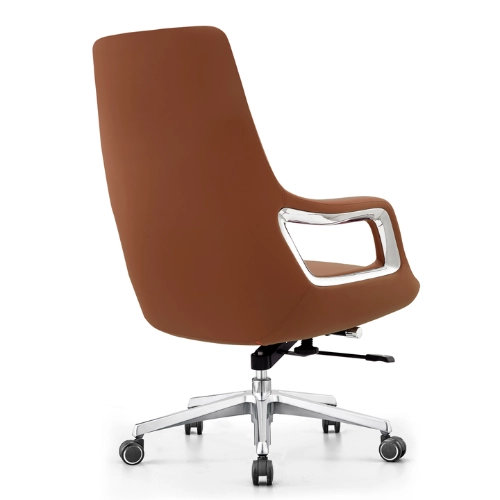 PY-18 Brown High Back + Mid Back -Leather Office Chair - Image 8