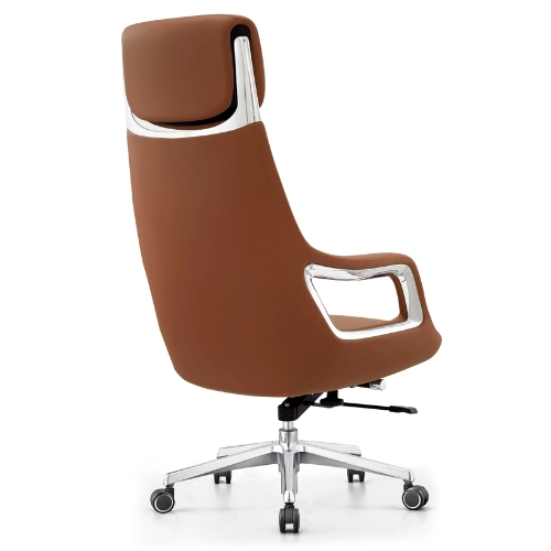 PY-18 Brown High Back + Mid Back -Leather Office Chair - Image 4