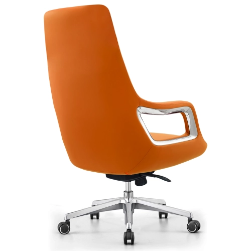 PY-18 Orange High Back + Mid Back -- Replaced with GM006 chassis -Leather Office Chair - Image 7