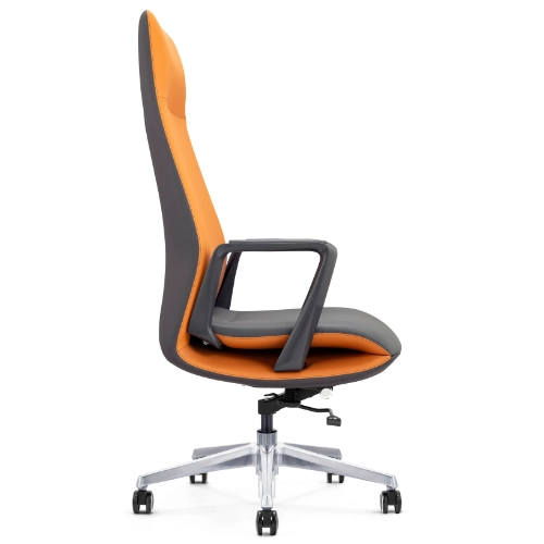 PY-21 Orange High Back + Mid Dack-Leather Office Chair - Image 4