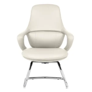 PY-59-2 White Leather Office Chair